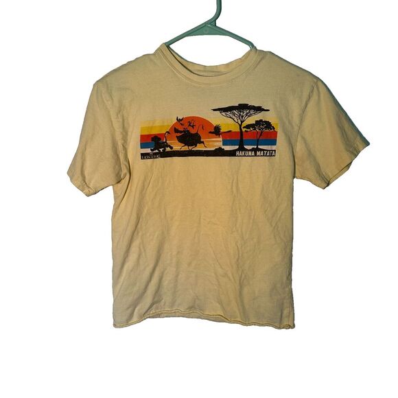 The Lion King Other - Hakuna Matata Girl's T-Shirt Yellow Cotton 2-Sided‎ Rolled Hem Disney Size Small